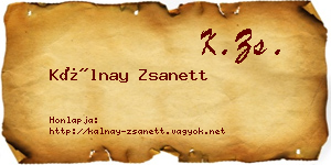 Kálnay Zsanett névjegykártya