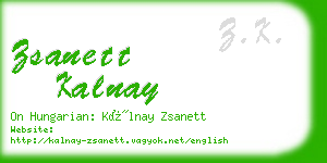 zsanett kalnay business card